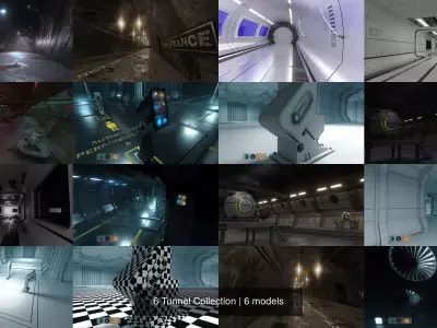 6 Tunnel Collection 3D Model Pack