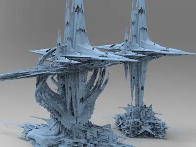 Sunlight Crystal Shard Tower 6 3D model
