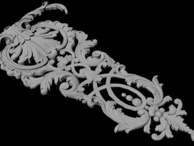 dekor ornate gold letter t 3D model