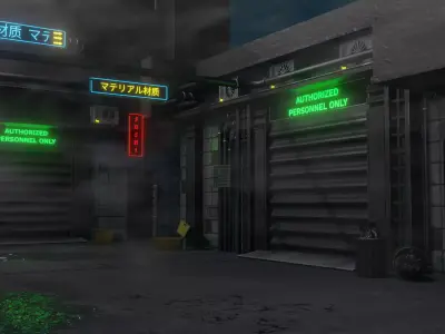 Cyberpunk Street Scene 3D model