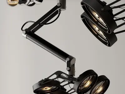 Ceiling Light Modular Nomad 4x AR111 GI Black and Silver 3D model