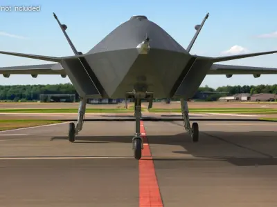  Stealth Unmanned Fighter Jet Black 