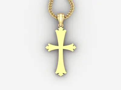 Light Gold 18K Cross Pendant 1CP009 3D print model