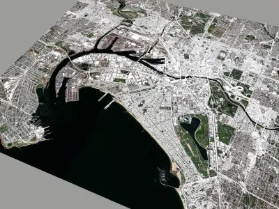 Cityscape Melbourne Australia 3D model
