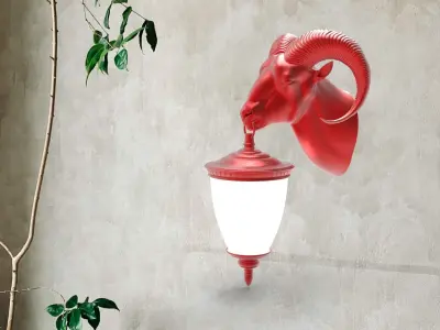 Ram Head Wall Lamp 3D print model