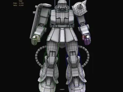 Gundam mobile suit MS06J model 3D model