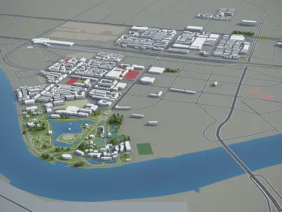 Tianjin Low-poly 3D model