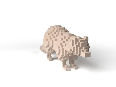 Raccoon Minecraft Voxel Low-poly 3D model