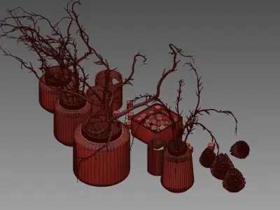 rustic vase set Free 3D model