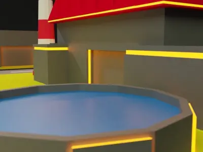 Lowpoly Nuclear Fabrica - Facility Low-poly 3D model