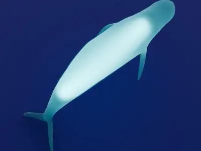 Indirect lighting of beluga and dugong 3D model