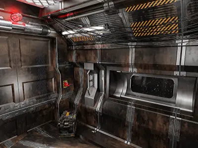 Sci Fi Corridor V Low-poly 3D model