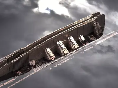 Ancient funnel walkway Low-poly 3D model