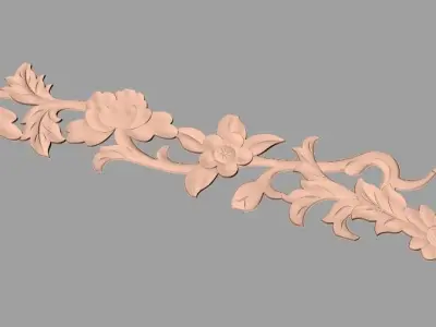 Door flower relief model STL format for CNC carving E451 3D model