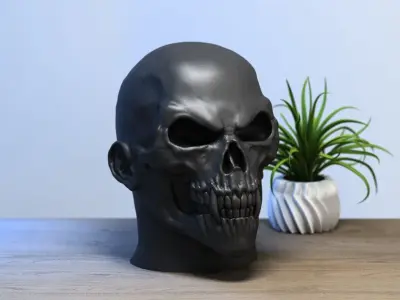 Robot skull human Headphone Stand 3D print model buy