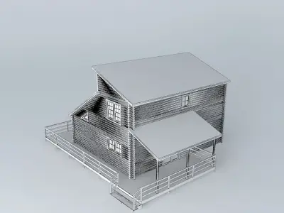 Big log cabin Free 3D model