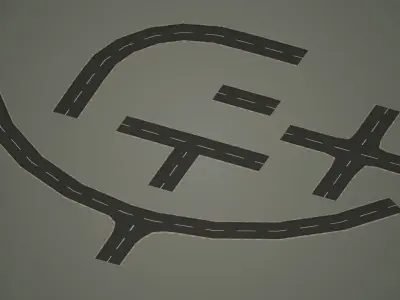 Road Pack - Extended Low-poly  3D model