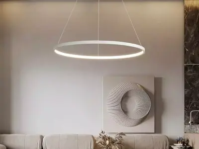 Modern Circular Drop Lamp Free 3D model