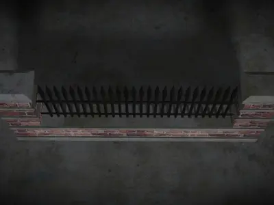 Brick Fence Low-poly 3D model