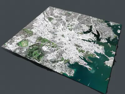 Cityscape Sydney Australia 3D model