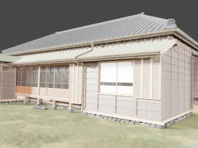 Japanese famous writer house in early 20C 3D model