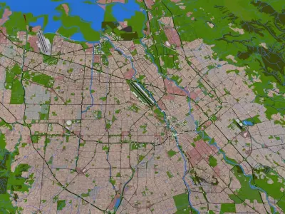 Santa Clara County of USA Low-poly 3D model