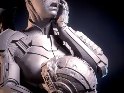 Mass Effect Fanart - Liara TSoni 3d print model Pose 4 3D print model