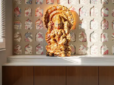 Temple Door Designs and Lakshmi Devi Statue Free 3D model