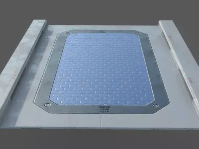 Sci Fi Floor Game Ready Lowpoly Low-poly 3D model