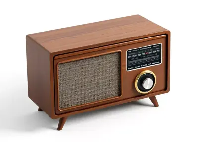 Vintage Wooden Radio 3D Model Low-poly 3D model