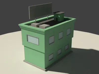 Low Poly Music Store Low-poly 3D model