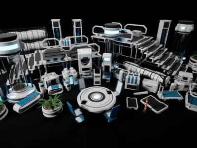Sci Fi Props Low-poly 3D model
