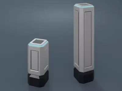 Low Poly Sci-Fi Defense Essentials Pack D-003 Low-poly 3D model