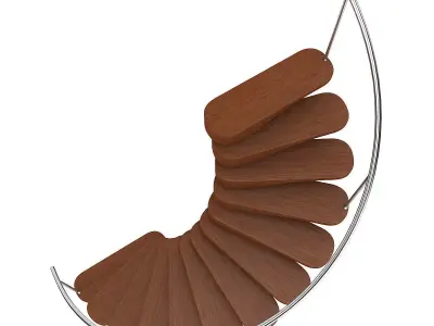 Wooden Spiral Stairs 5 3D model