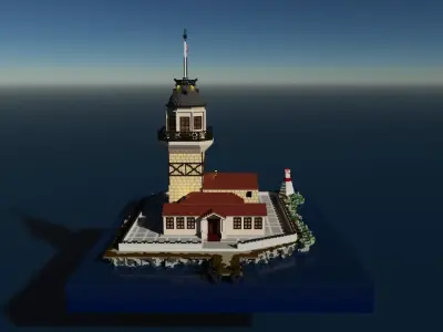 Voxel Maiden Tower Low-poly 3D model