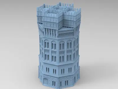 Medieval Library Tower 1 3D model