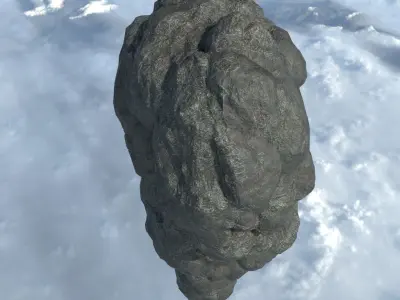 Low poly Floating Island Black Rock Pack 190502 Low-poly 3D model