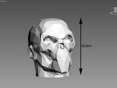 Low-poly Skull Headphone Stand 3D print model