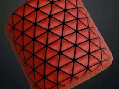 Red Sci-Fi Wall PBR Seamless Texture