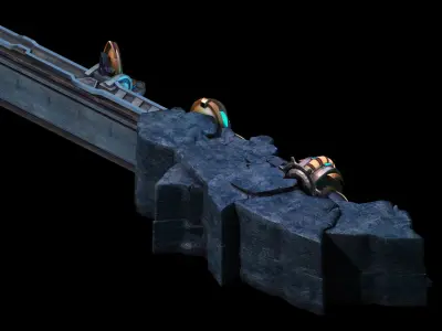 Mountain drainage pipe - wall 01 3D model
