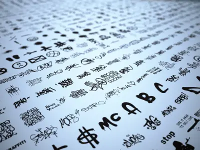 350 Graffiti 4K PNG Cutouts Texture