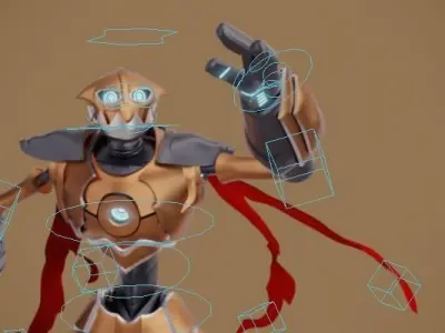Rigged robot character model 3D model