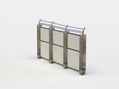 Wall fragment Low-poly 3D model