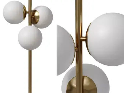 Lampada da Tavolo con 3 Sfere in Vetro Uvol 3D model