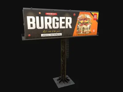 Billboard Low-poly 3D model