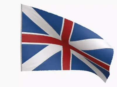 British Union Flag 1606-1801 Low-poly 3D model