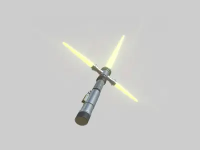 Star Wars Lightsaber Crossguard 05 Yellow - SciFi Weapon Low-poly 3D model