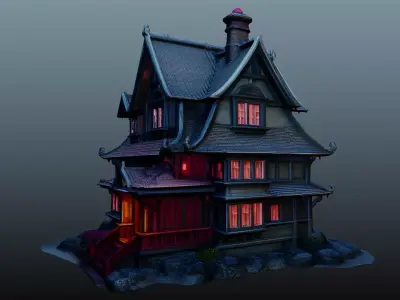Mediaval fantasy house 3D model