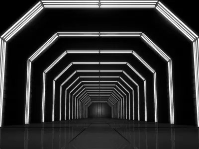 Sci Fi Corridor Low-poly 3D model 14