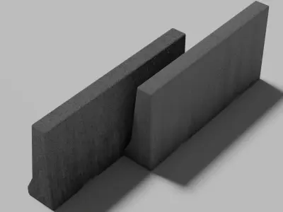 Street Concrete Barrier  Low-poly 3D model